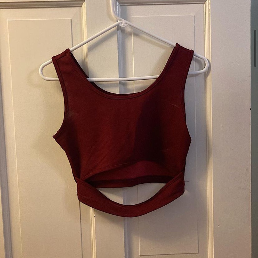 Maroon Shein Slit Tank